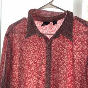 vintage line drawing button up